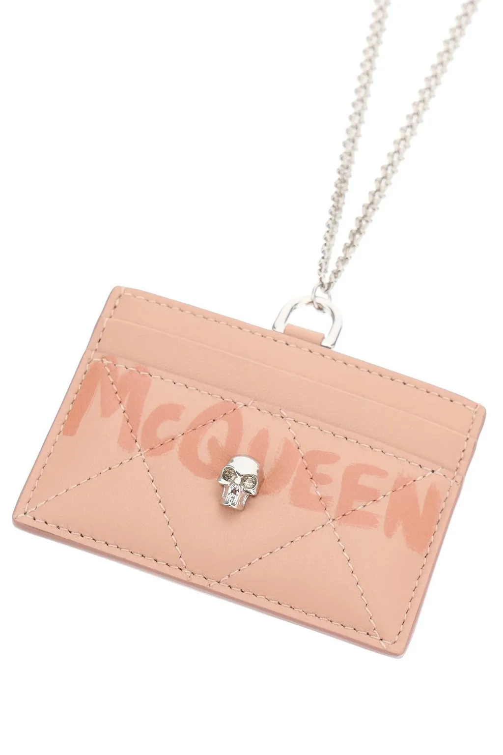 Logo Print Quilted Chained Wallet