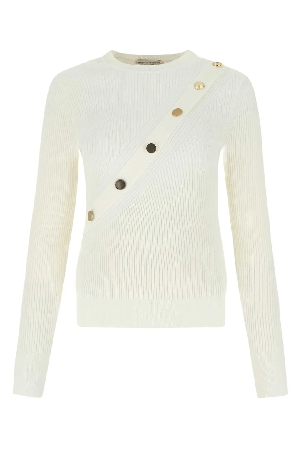 Button Detailed Crewneck Top