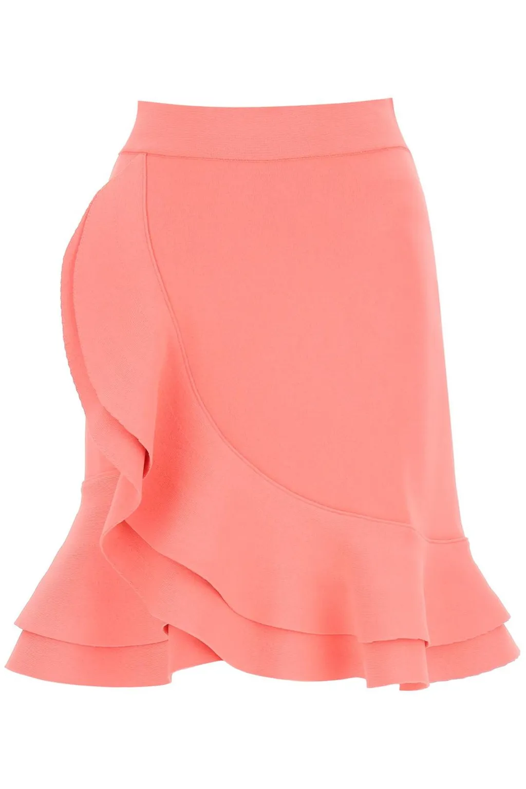Ruffled Asymmetric Mini Skirt