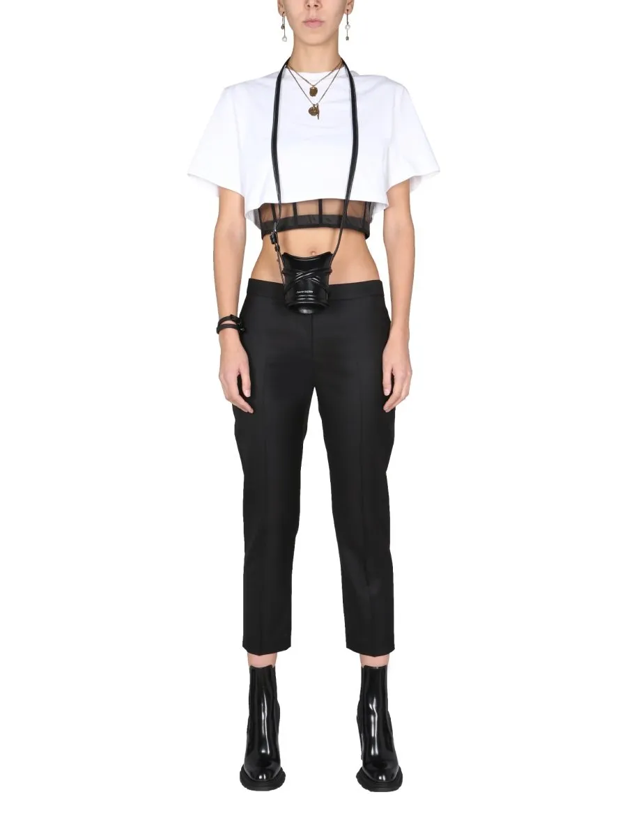 Cropped Straight Leg Trousers
