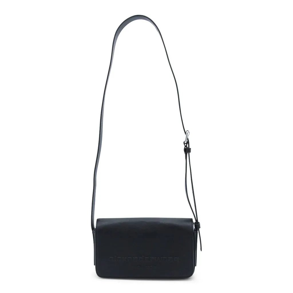 Logo Embossed Foldover Top Shoulder Bag