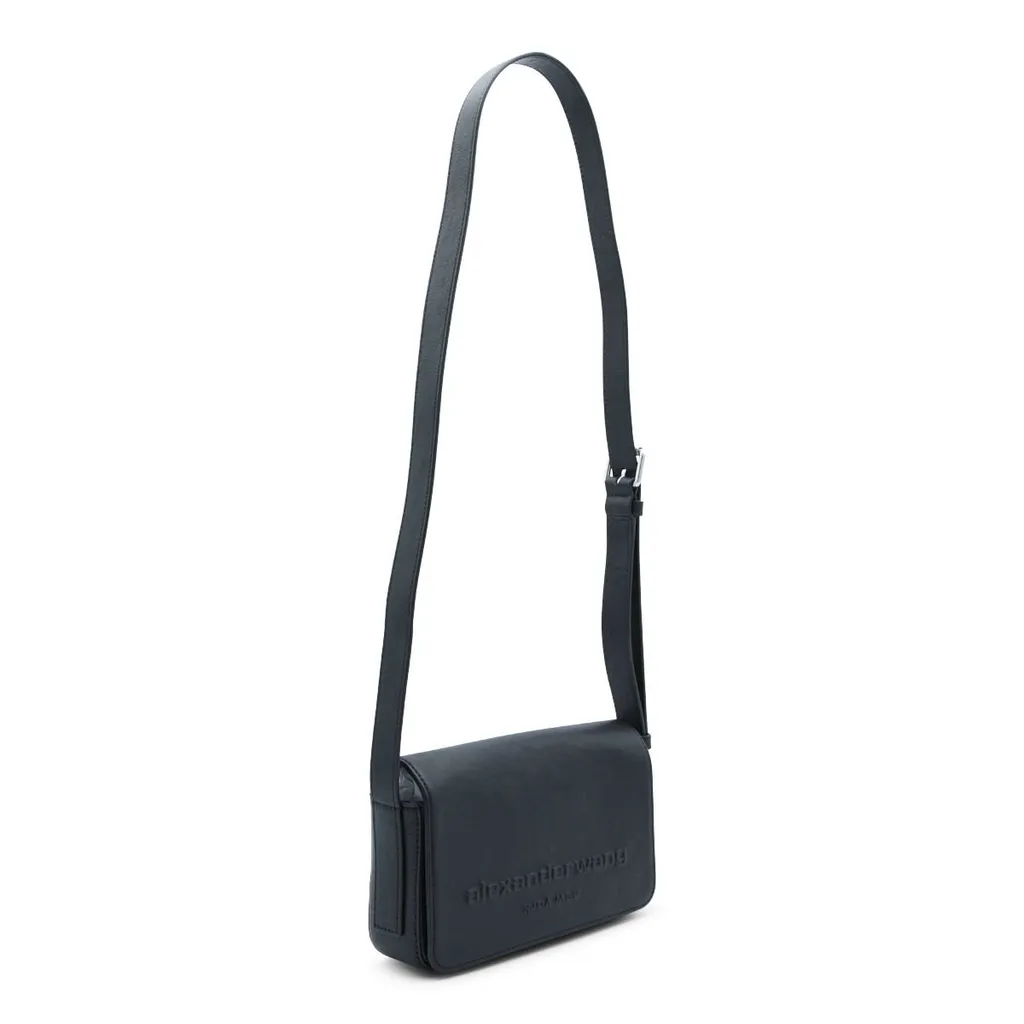 Logo Embossed Foldover Top Shoulder Bag