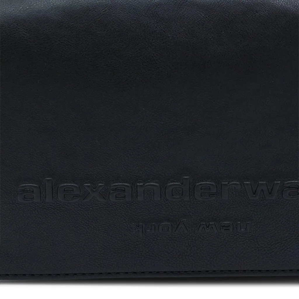 Logo Embossed Foldover Top Shoulder Bag