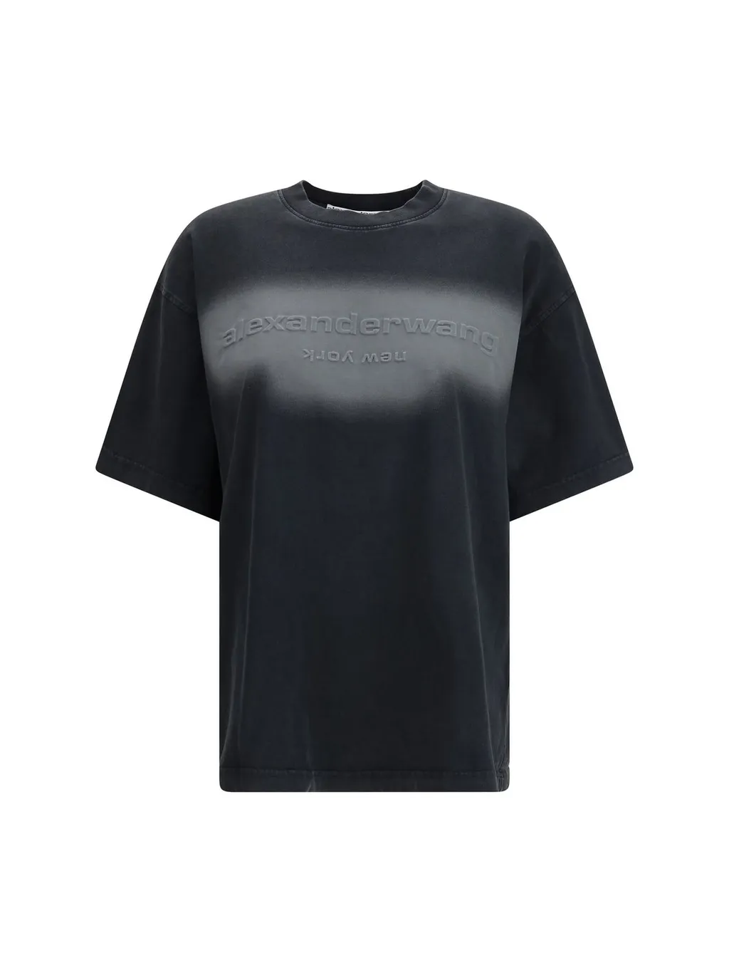 Oversized Logo Embossed Crewneck T-Shirt