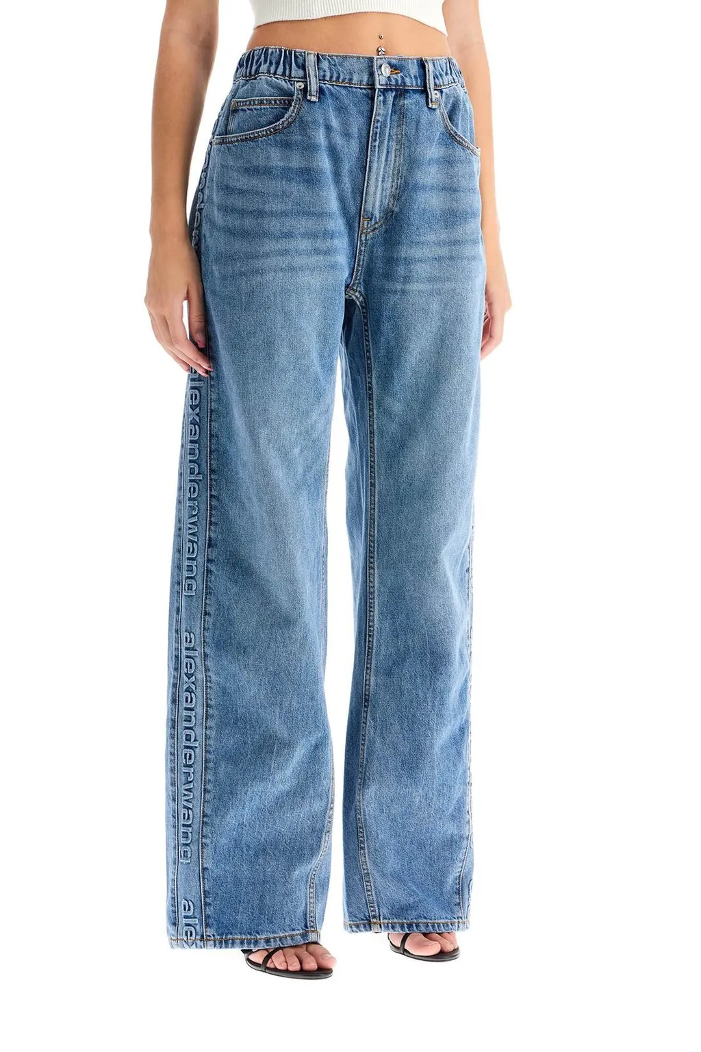 Logo-Embossed Balloon Jeans