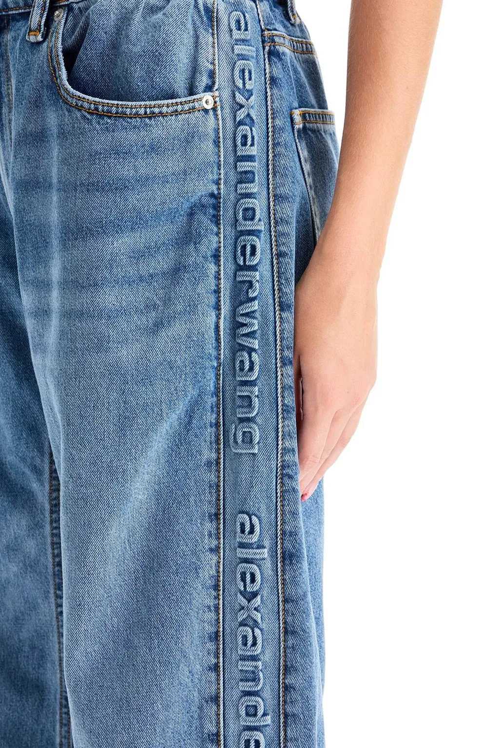 Logo-Embossed Balloon Jeans