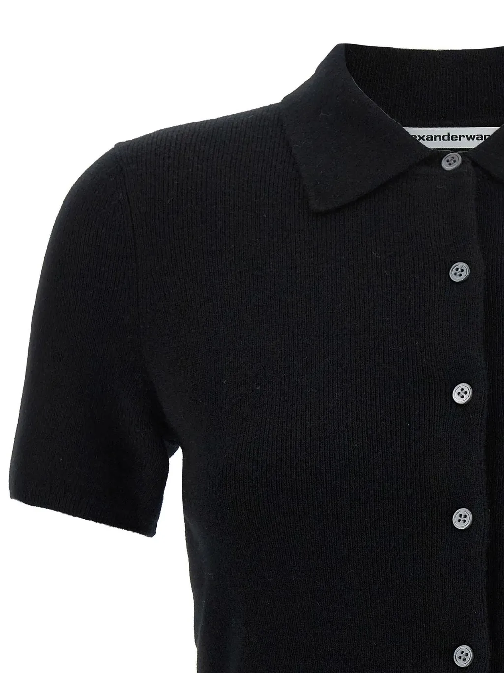 Logo Patch Knitted Polo Cardigan