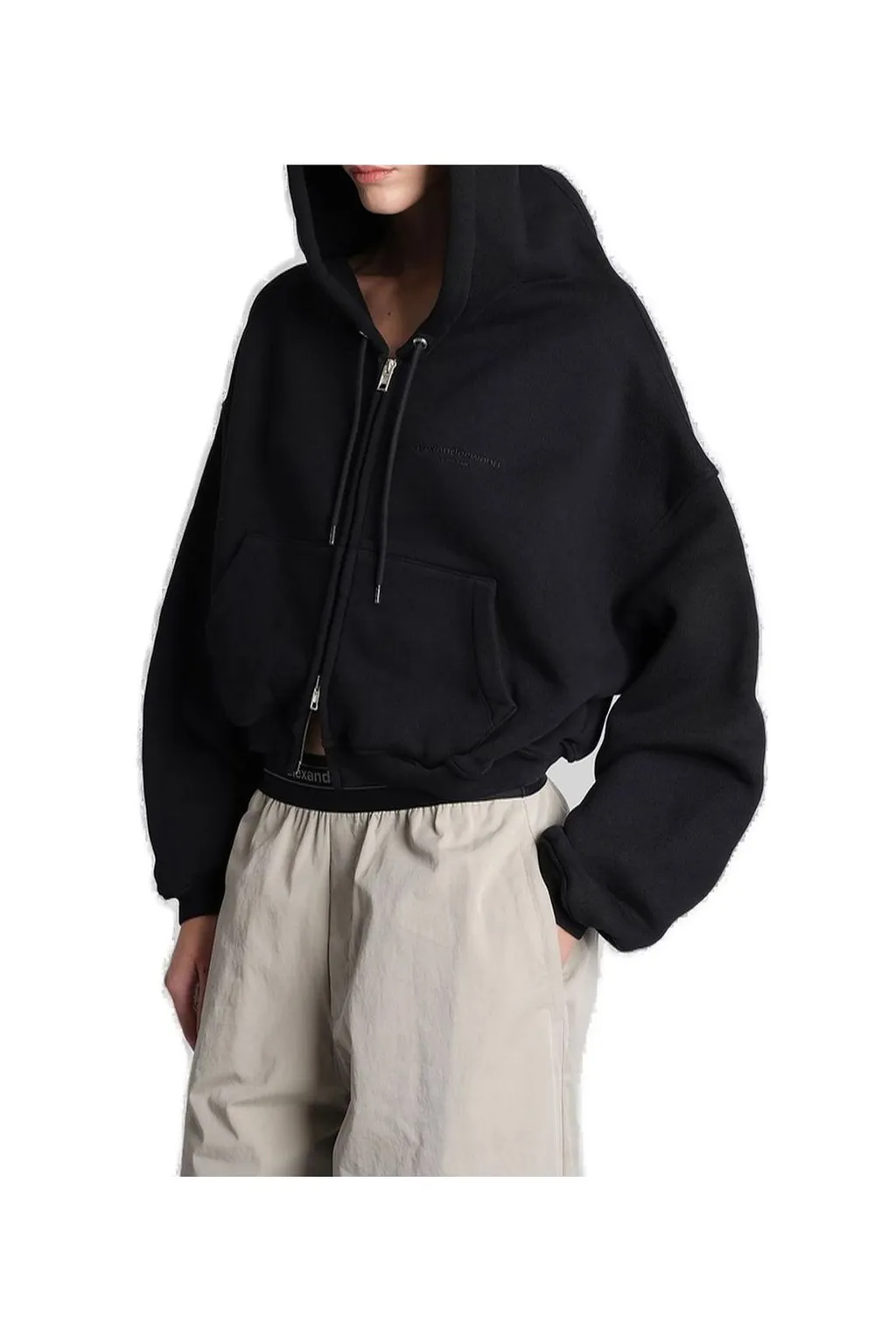 Zip-Up Drawstring Hoodie