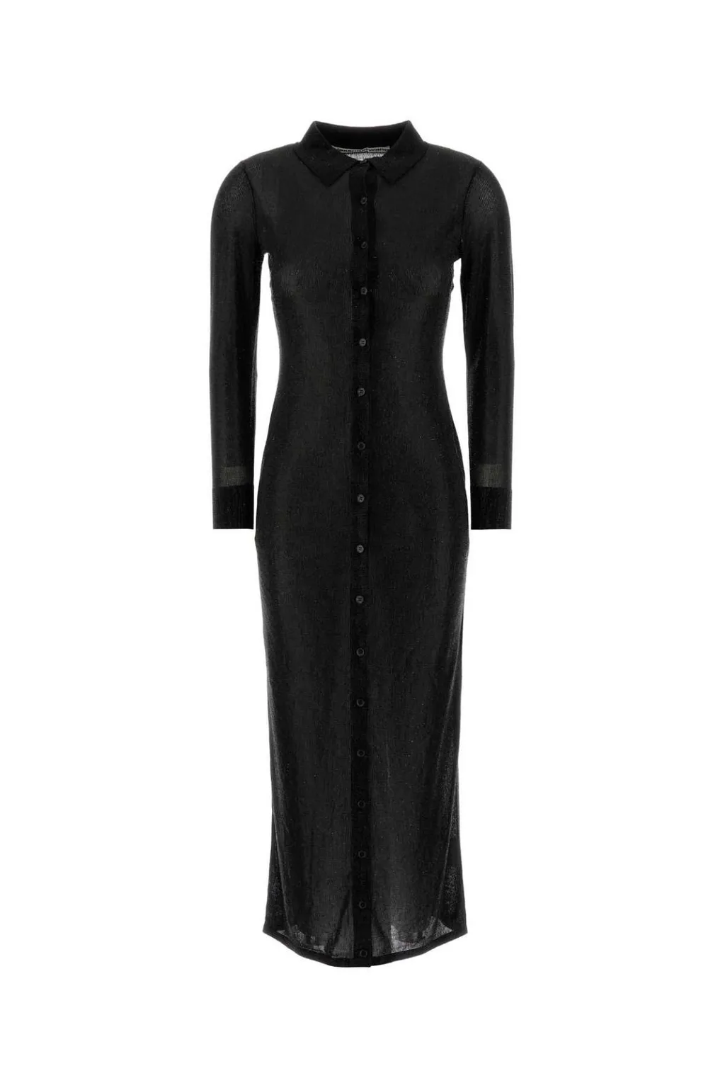 Crystal Hotfix Long-Sleeved Polo Dress