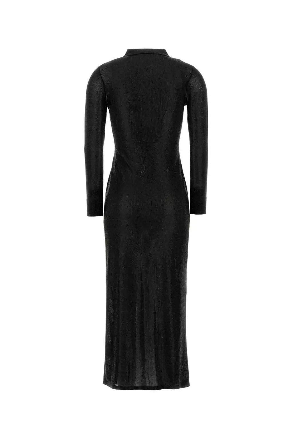 Crystal Hotfix Long-Sleeved Polo Dress