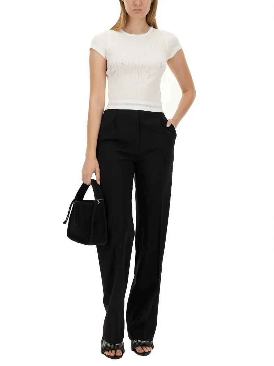 High-Waisted Pleated Pants