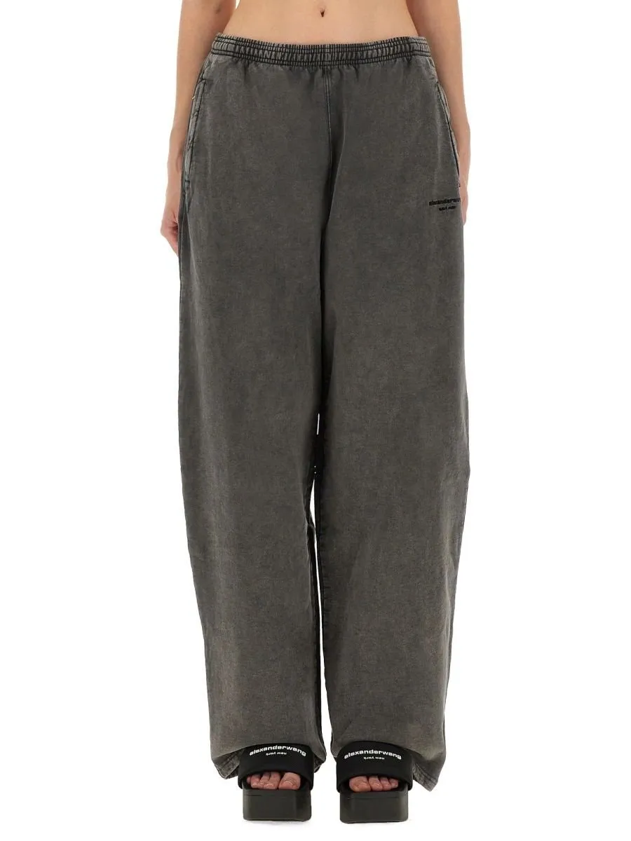 Elastic Waist Wide-Leg Trousers
