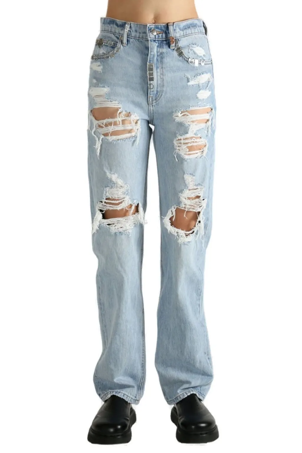 Distressed Ez Mid-Rise Jeans