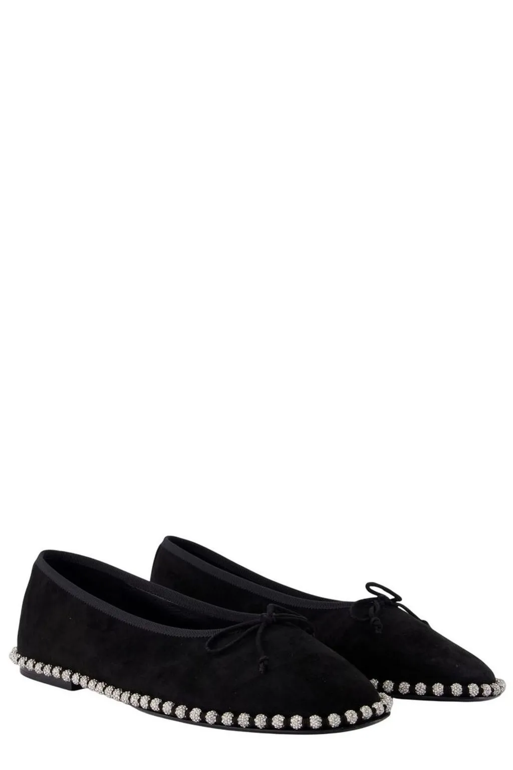 Crystal Chain Trim Ballet Flats