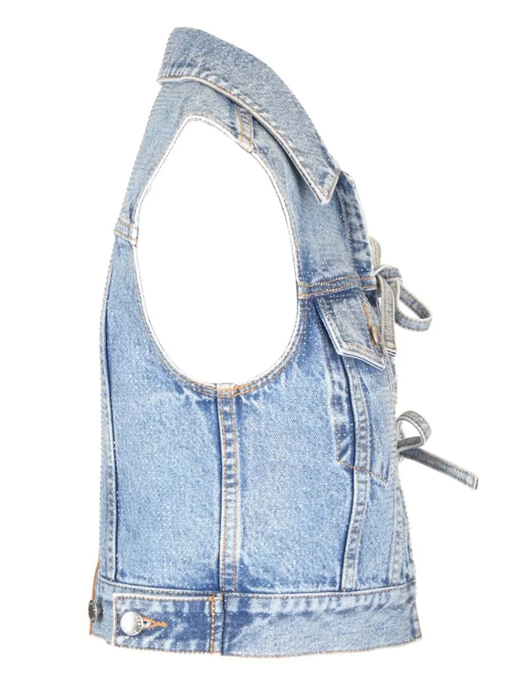 Tie Detailed Denim Gilet