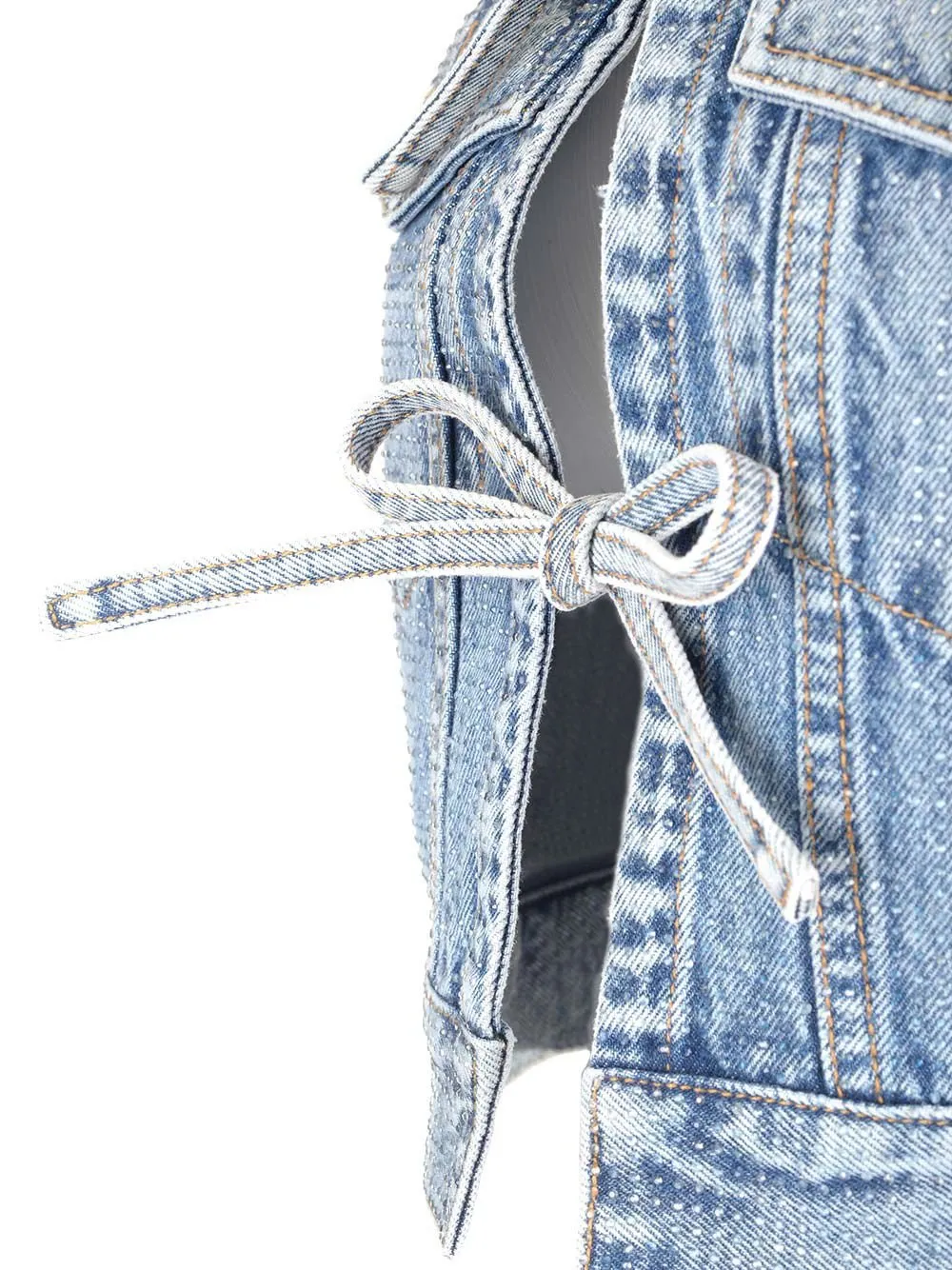 Tie Detailed Denim Gilet