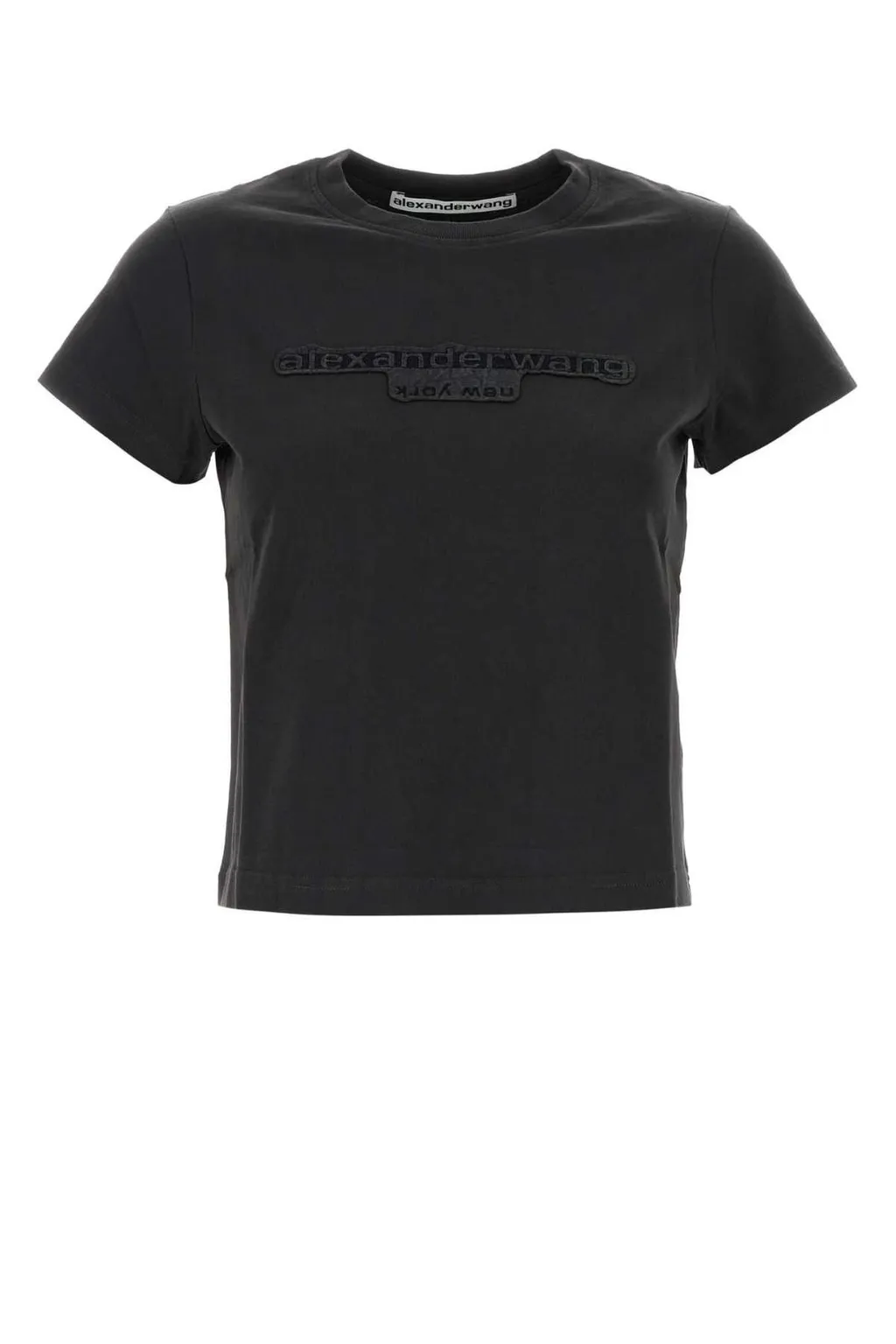 Logo Embroidered Cropped T-Shirt