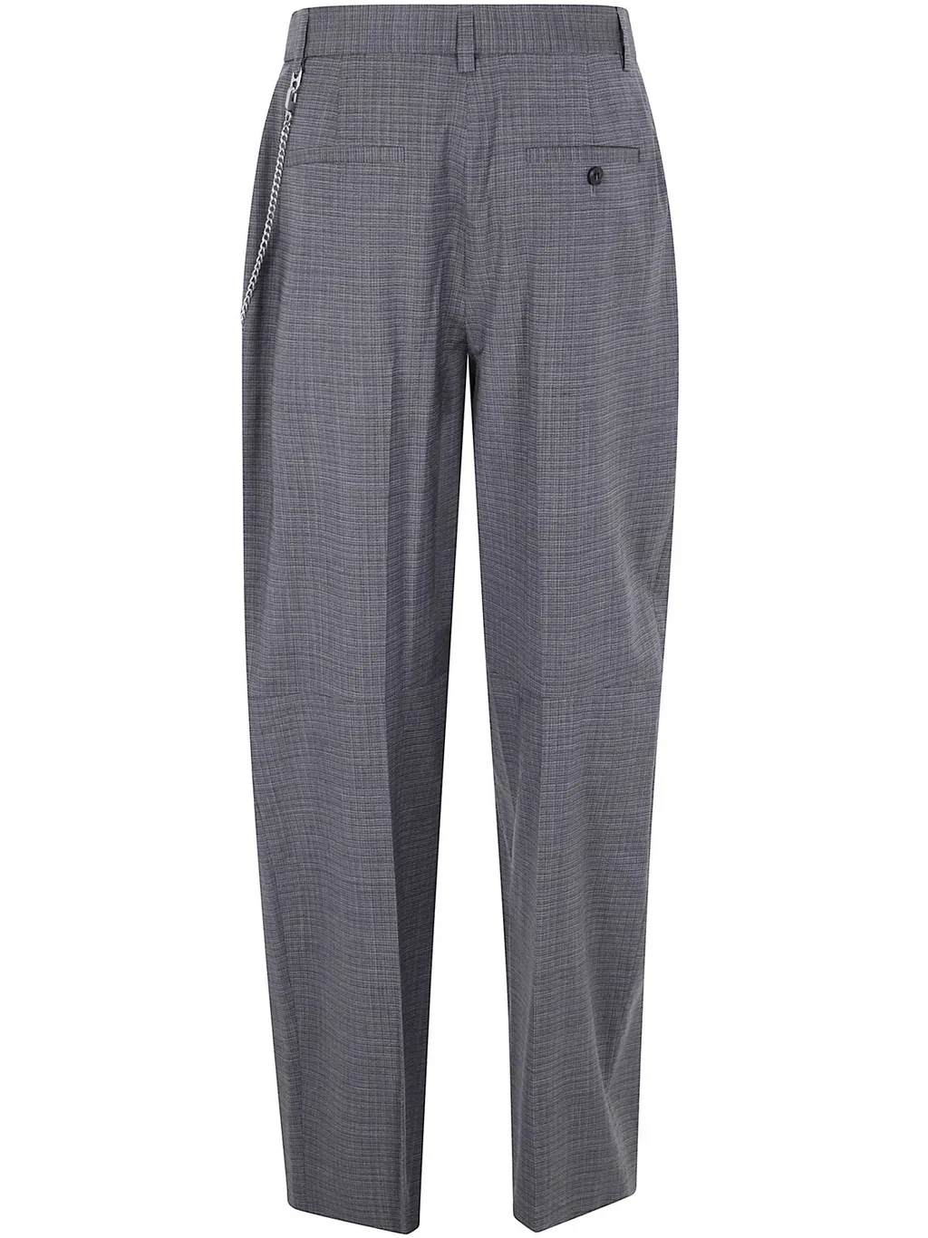 Chain-Detailed Pleated Trousers
