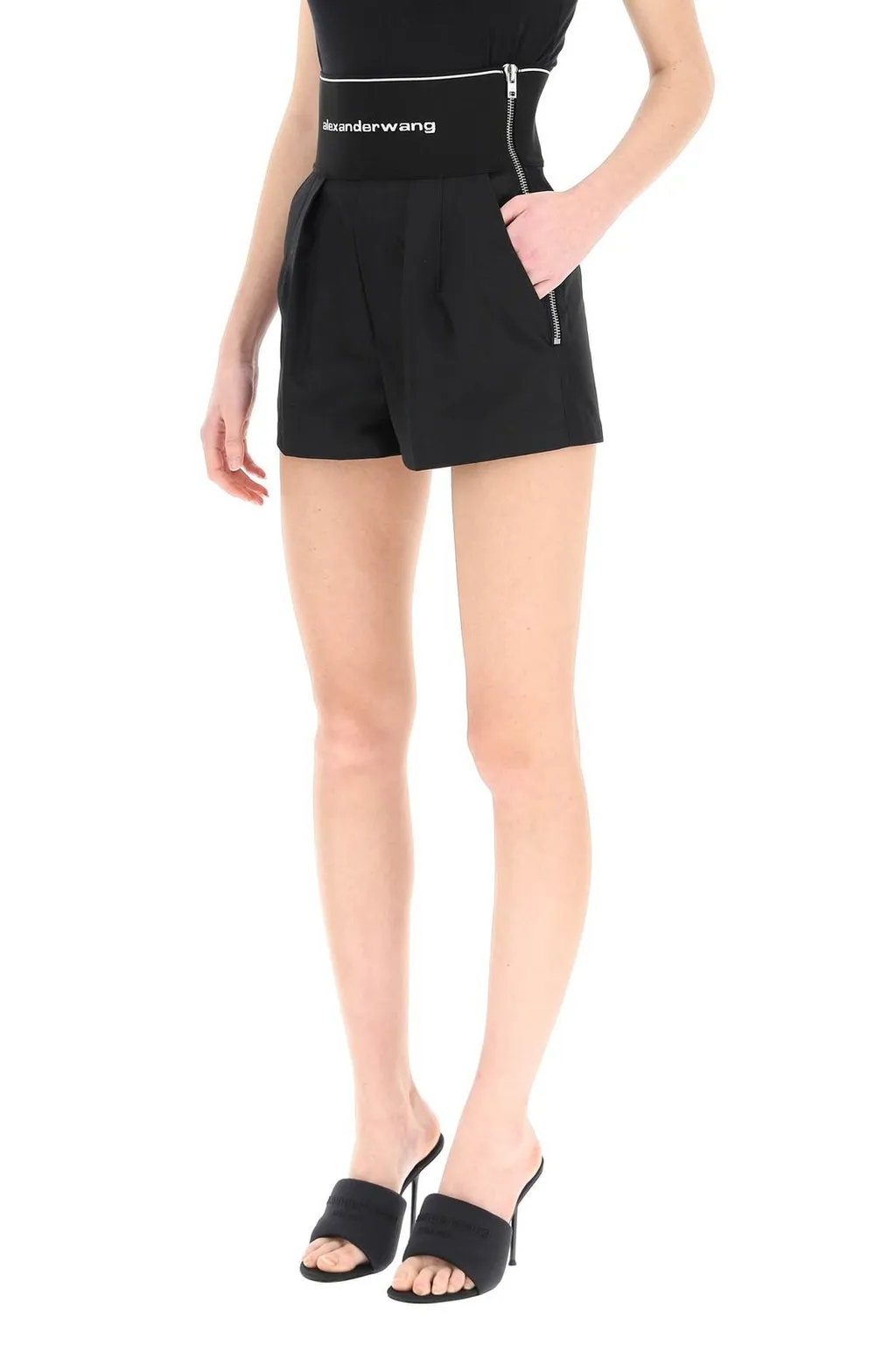 Logo Waistband High-Waist Shorts