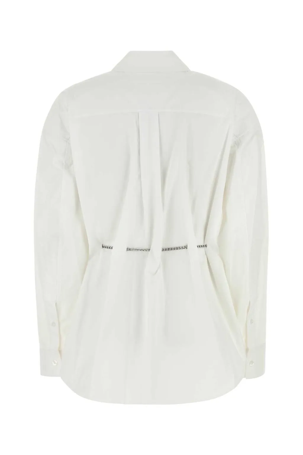 Chain Belt Collared Long-Sleeve Shirt