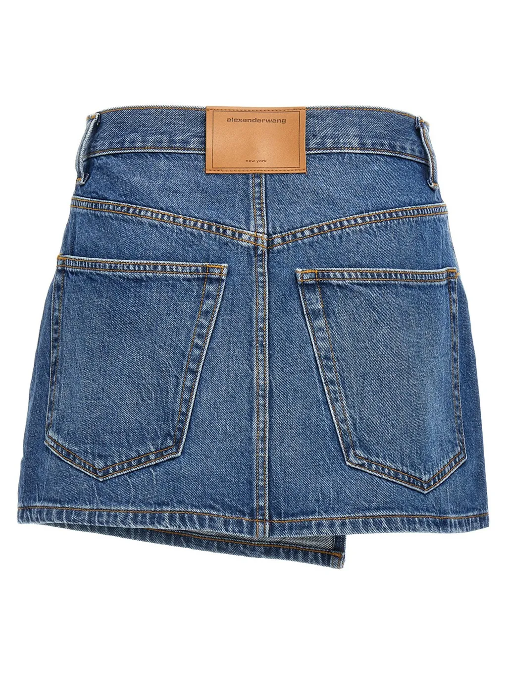 Distressed Denim Wrap Skirt