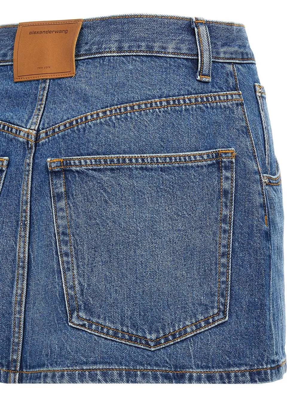 Distressed Denim Wrap Skirt