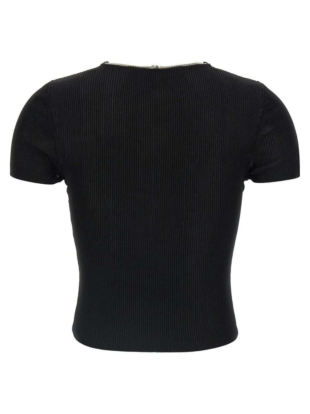Chain-Linked V-Neck Ribbed Top