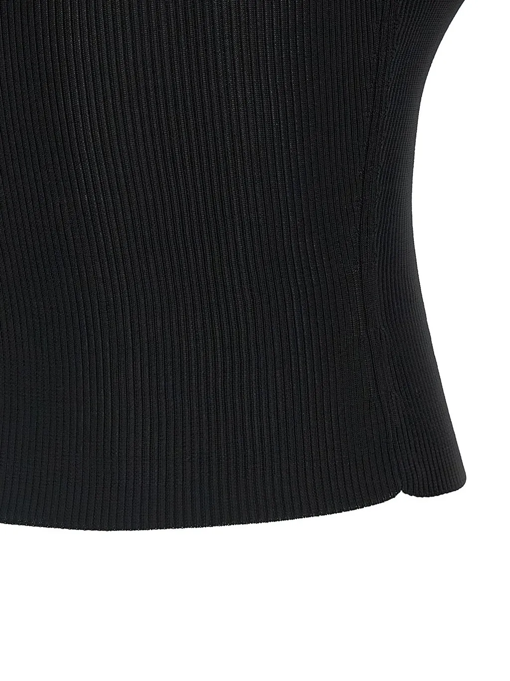 Chain-Linked V-Neck Ribbed Top