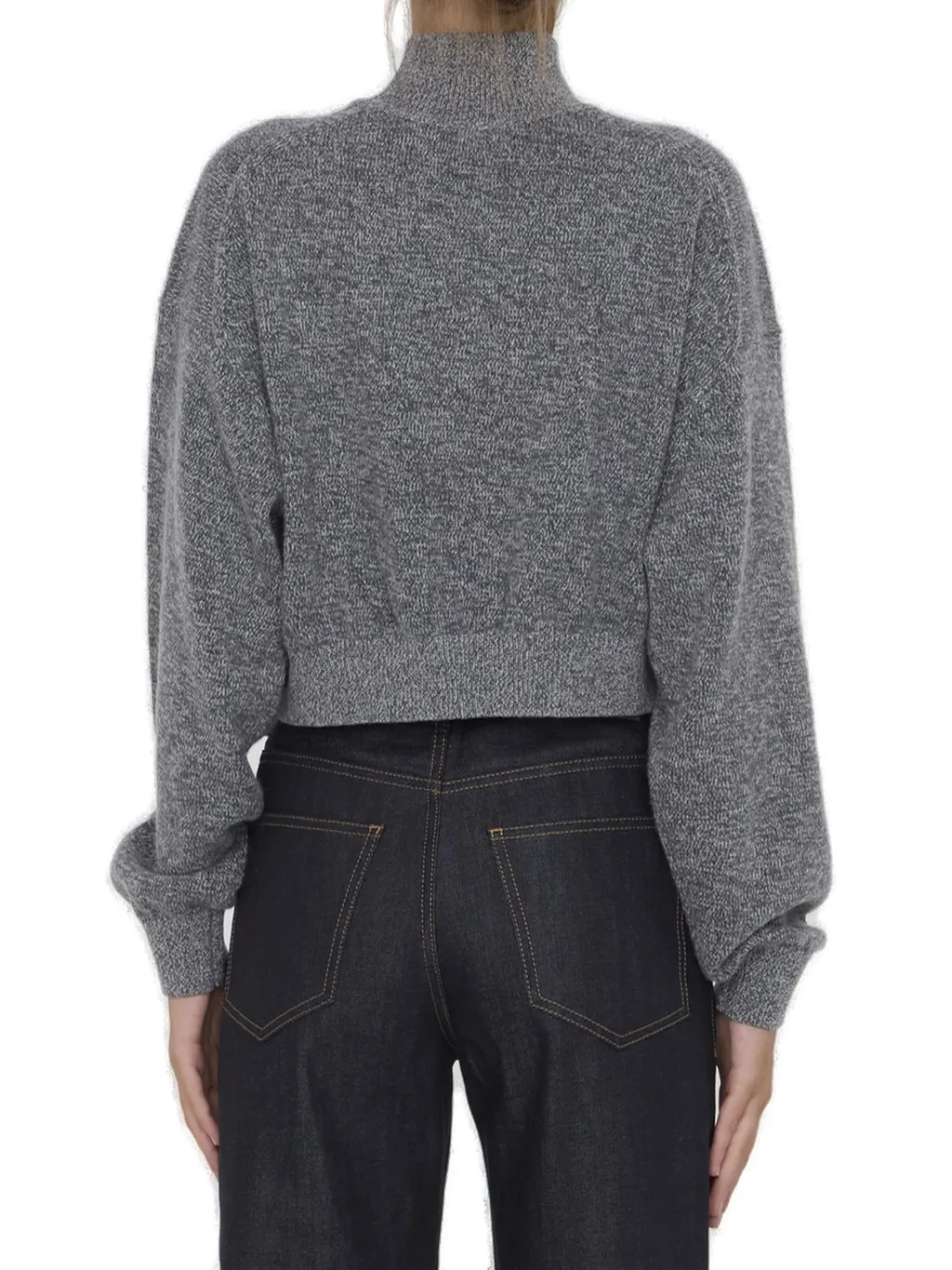 High-Neck Cropped Jumper