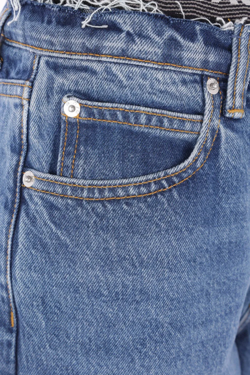 Logo-Waistband Layered Jeans