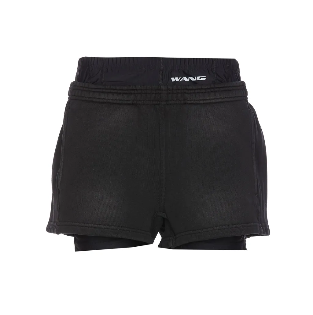 Layered Elasticated-Waist Shorts