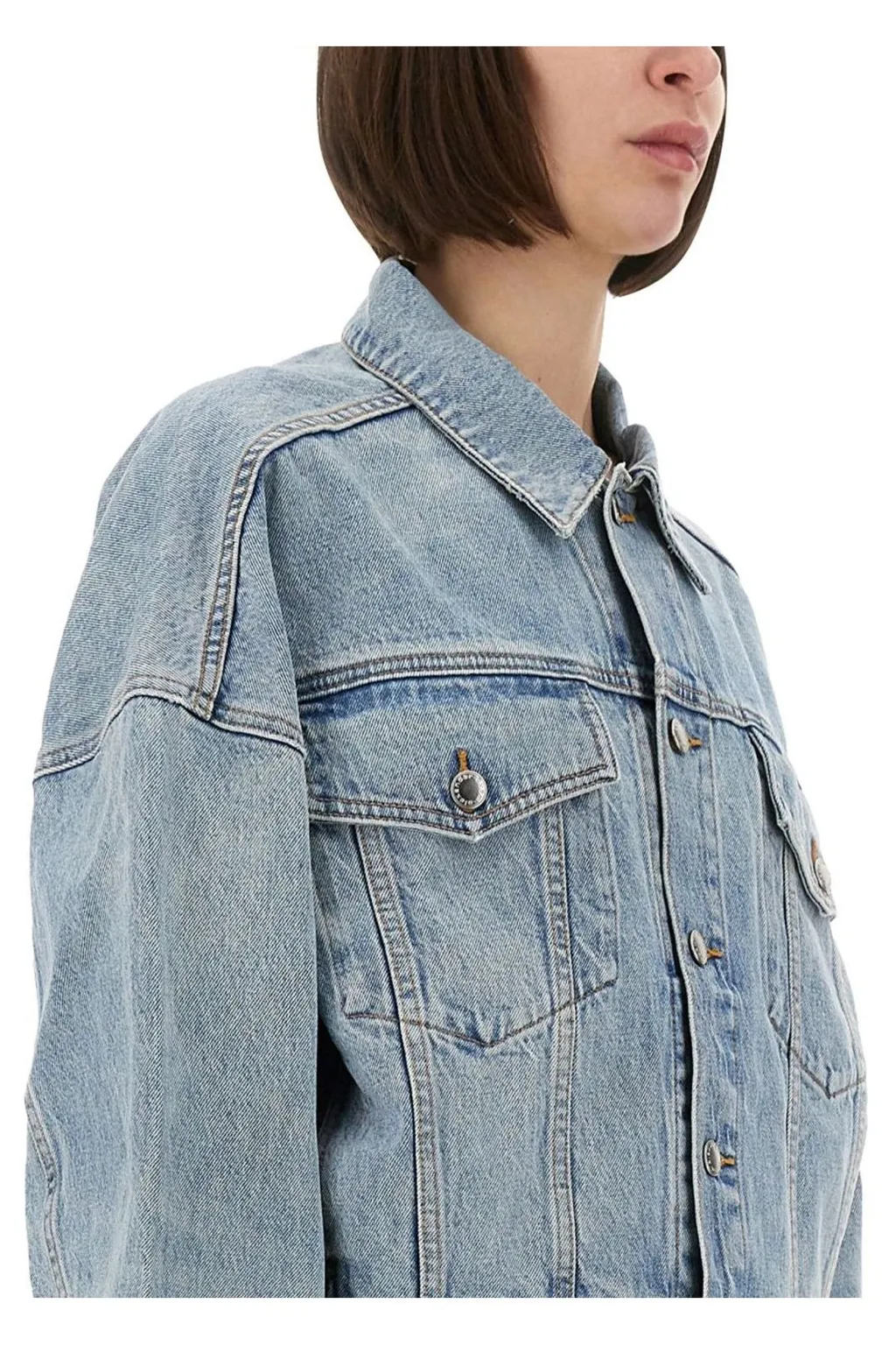 Button-Up Denim Trucker Jacket