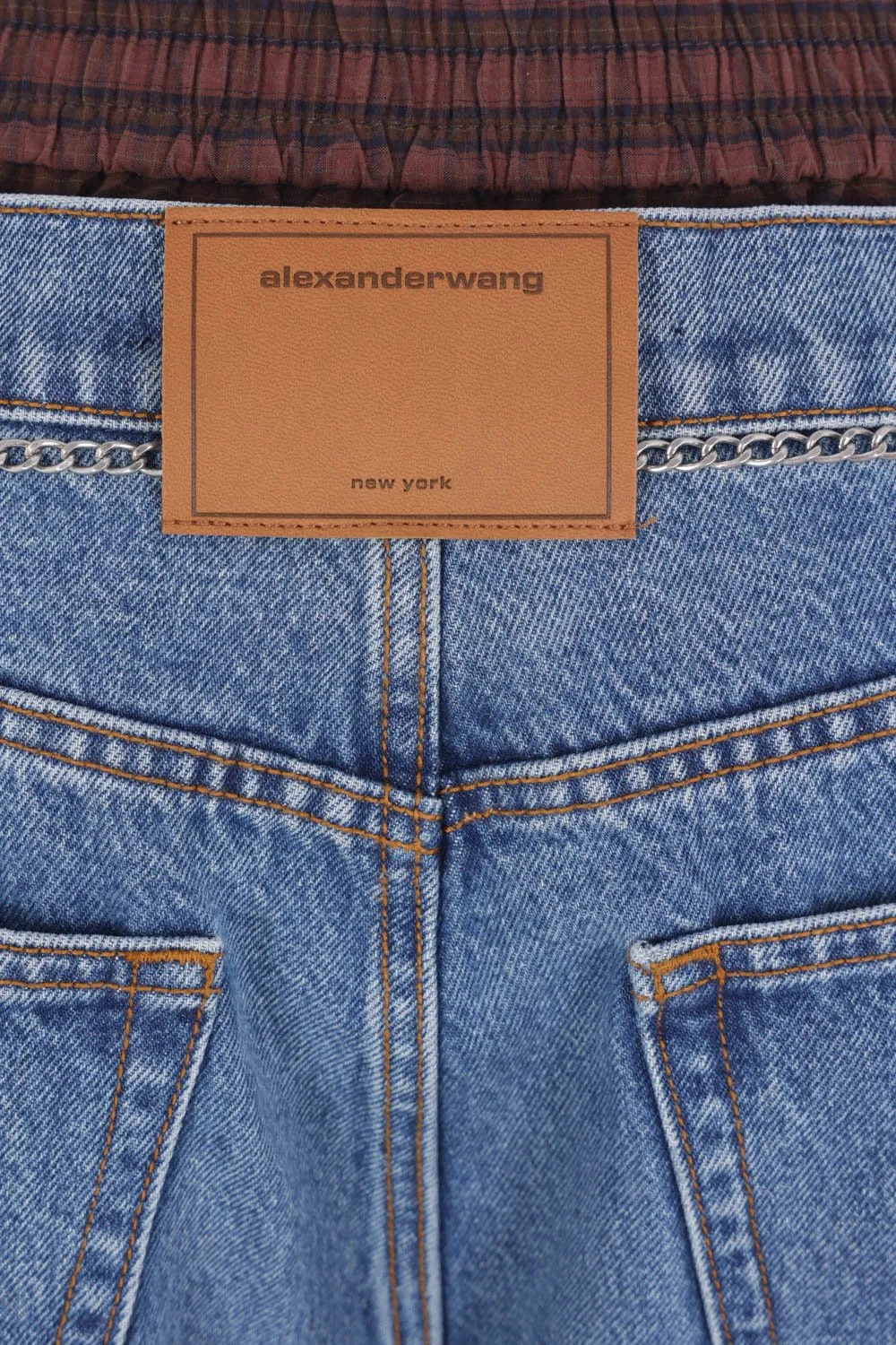 Oversized Chain Detailed Pleated Jeans