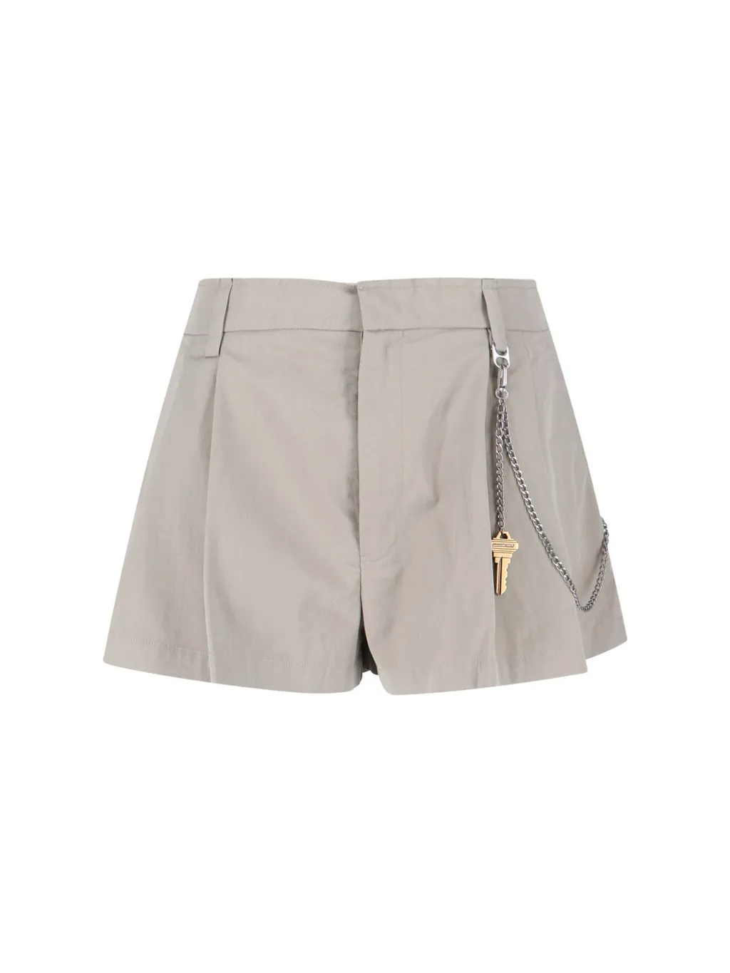Chain-Detailed Pleated Shorts