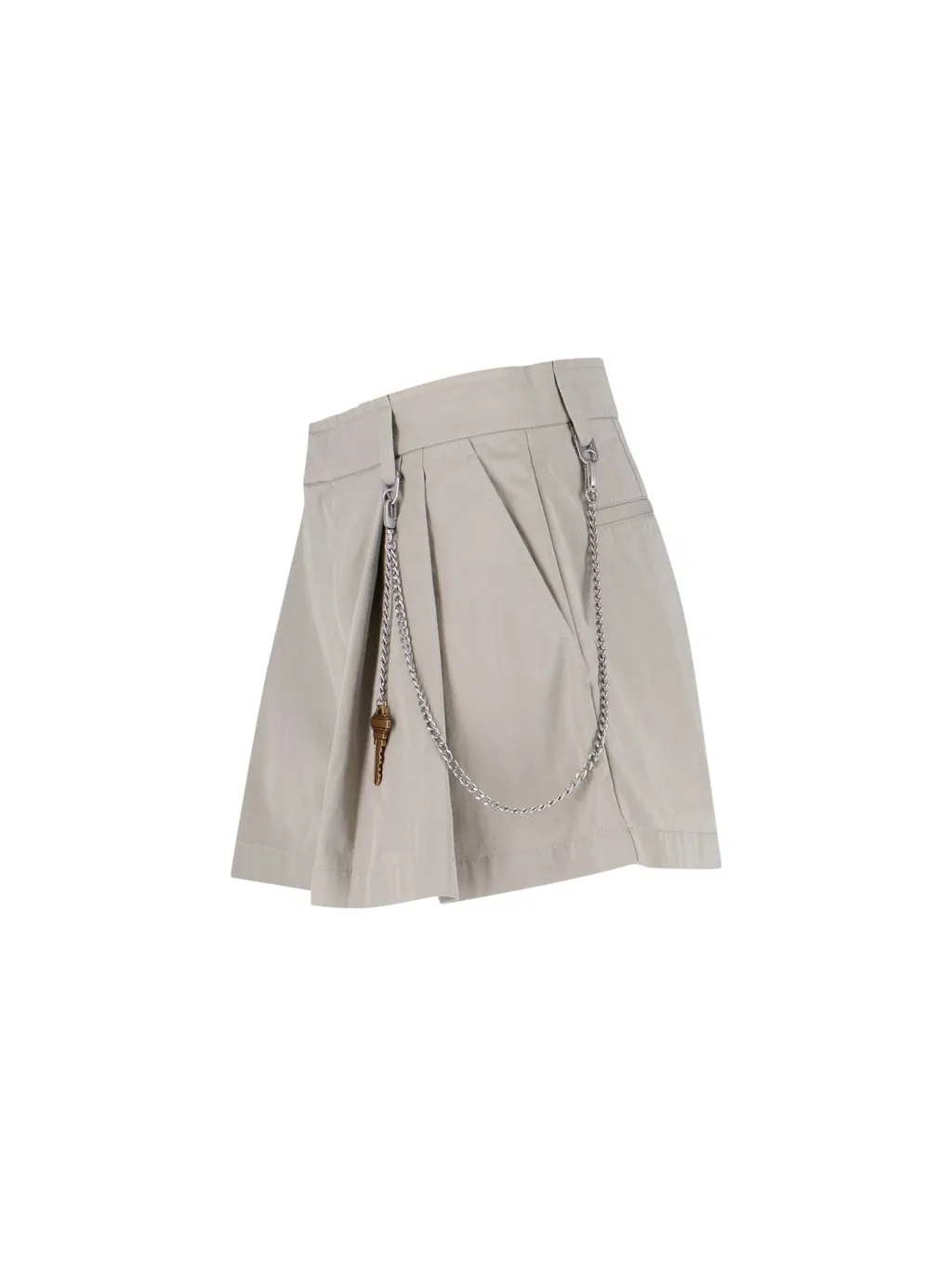 Chain-Detailed Pleated Shorts