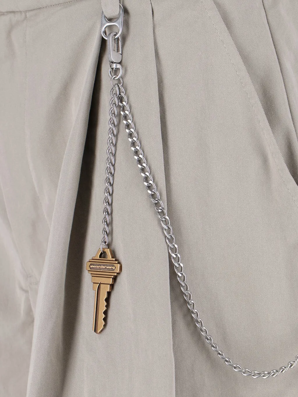 Chain-Detailed Pleated Shorts