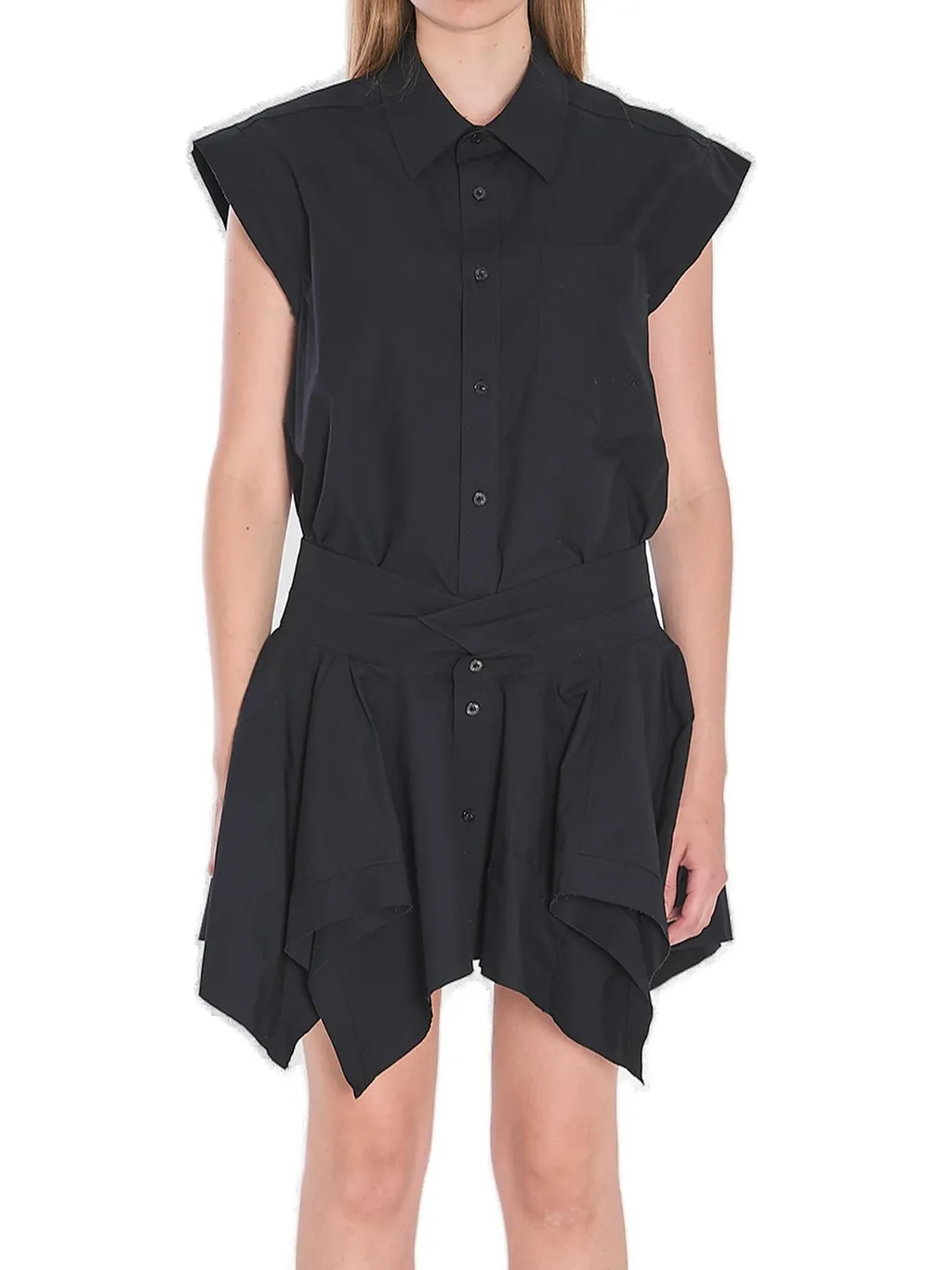 Short-Sleeved Mini Shirt Dress