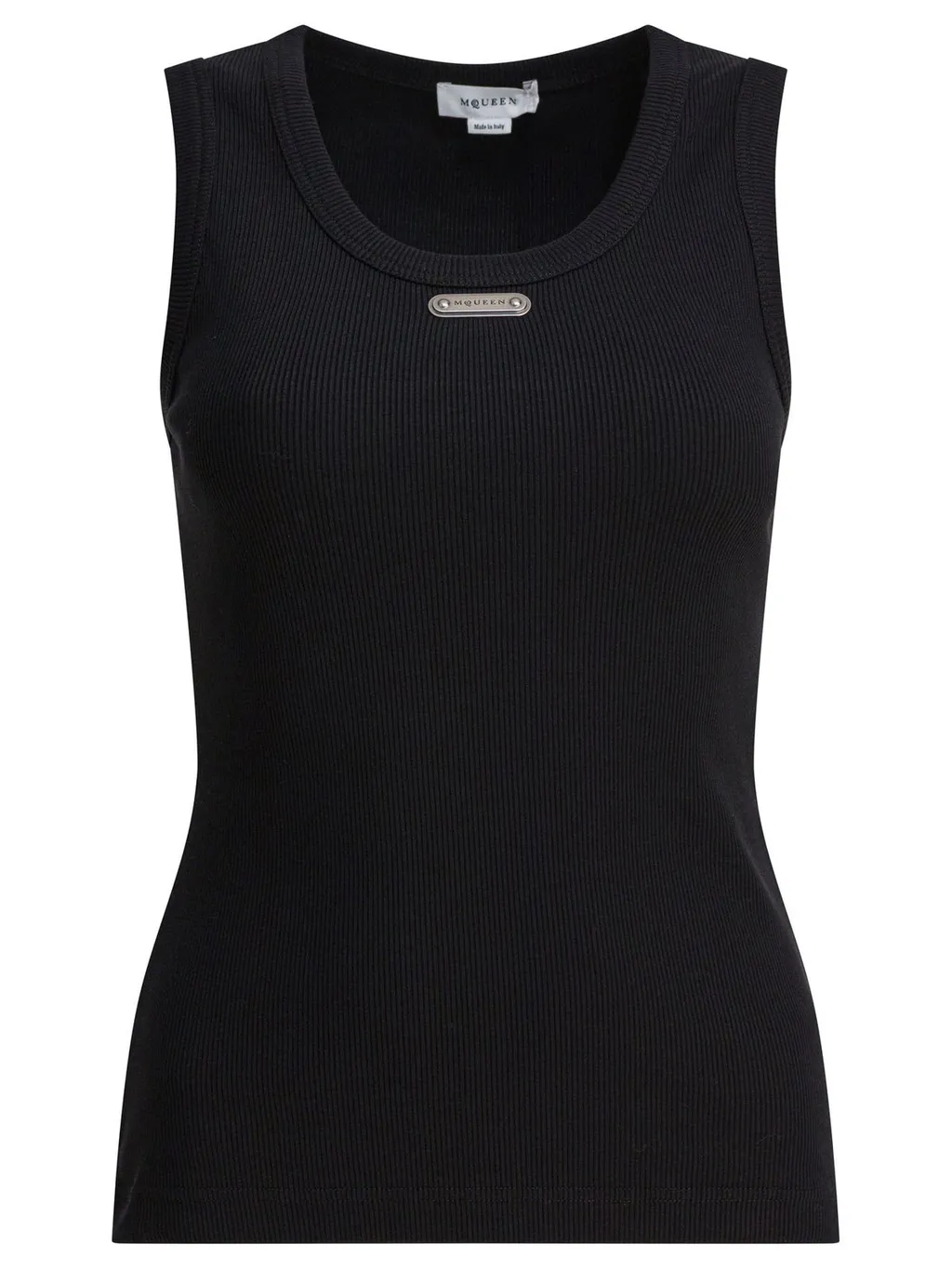Logo Plaque Ribbed Tank Top