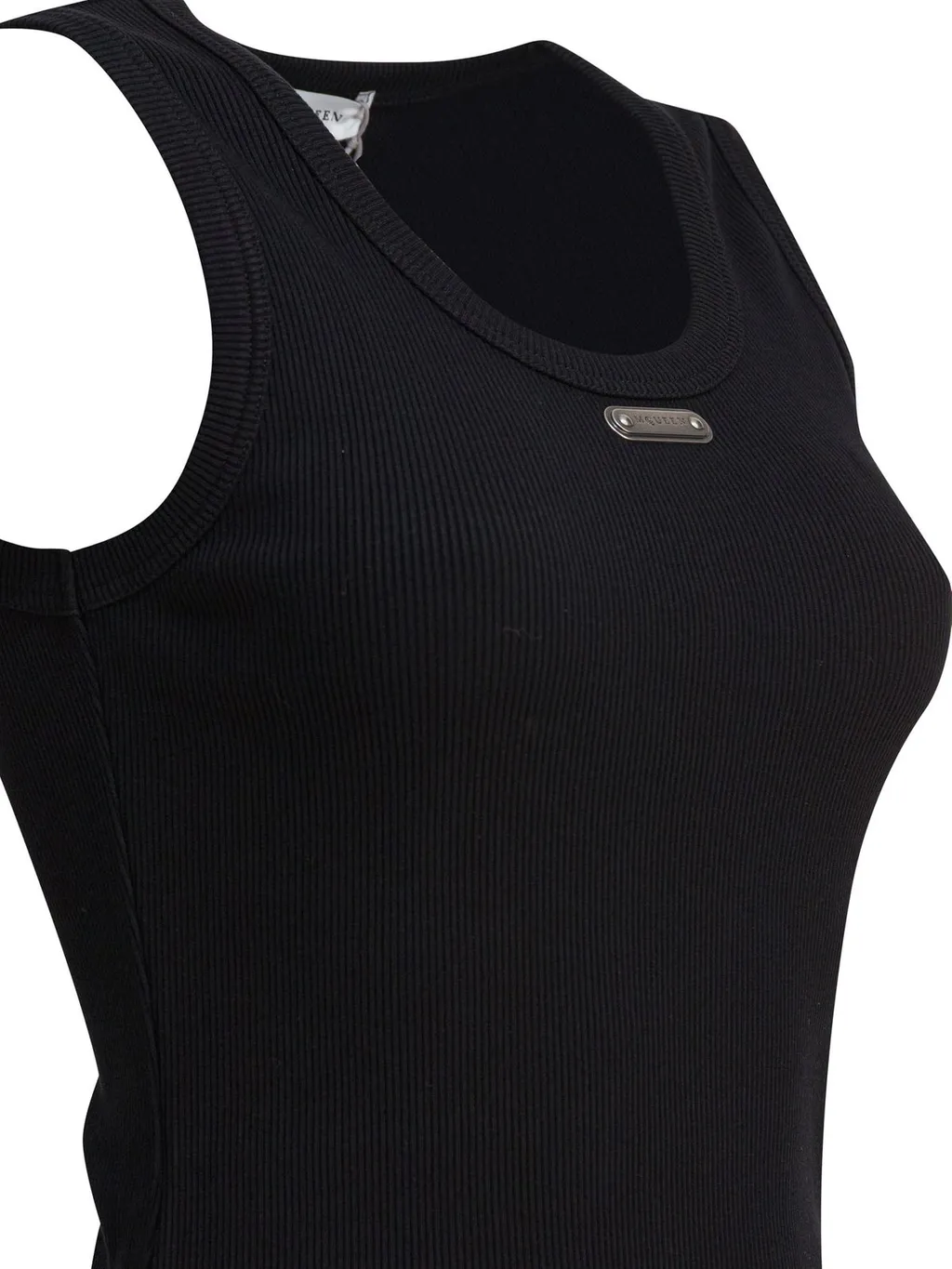 Logo Plaque Ribbed Tank Top