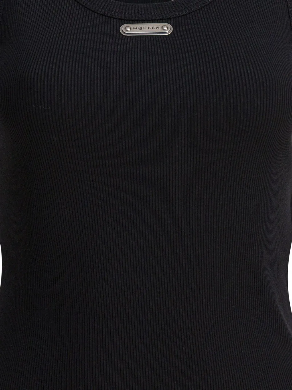 Logo Plaque Ribbed Tank Top