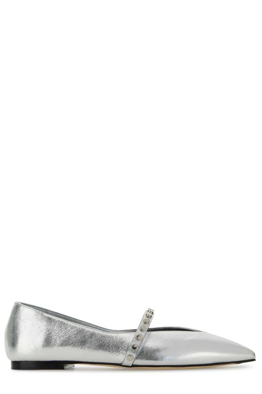 Pointed-Toe Embellished Ballerinas