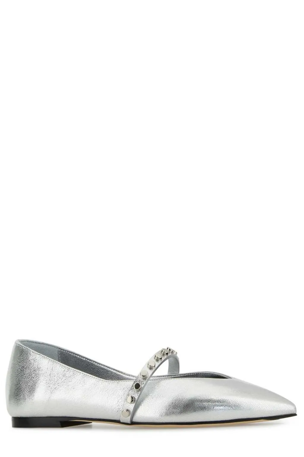 Pointed-Toe Embellished Ballerinas