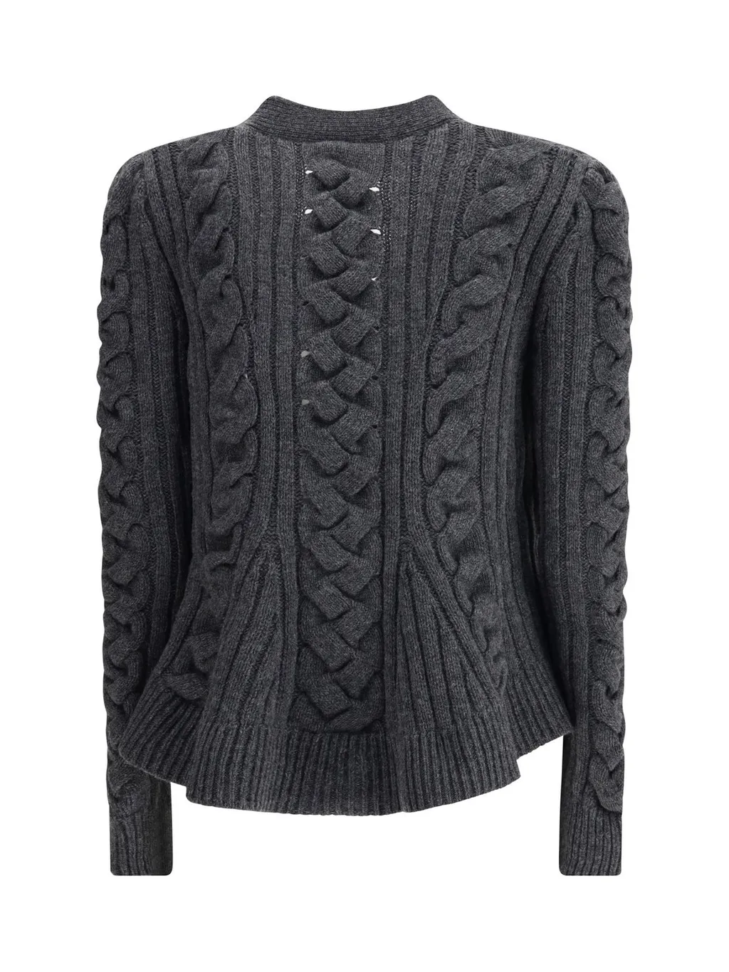 Braided Knitted Peplum Cardigan