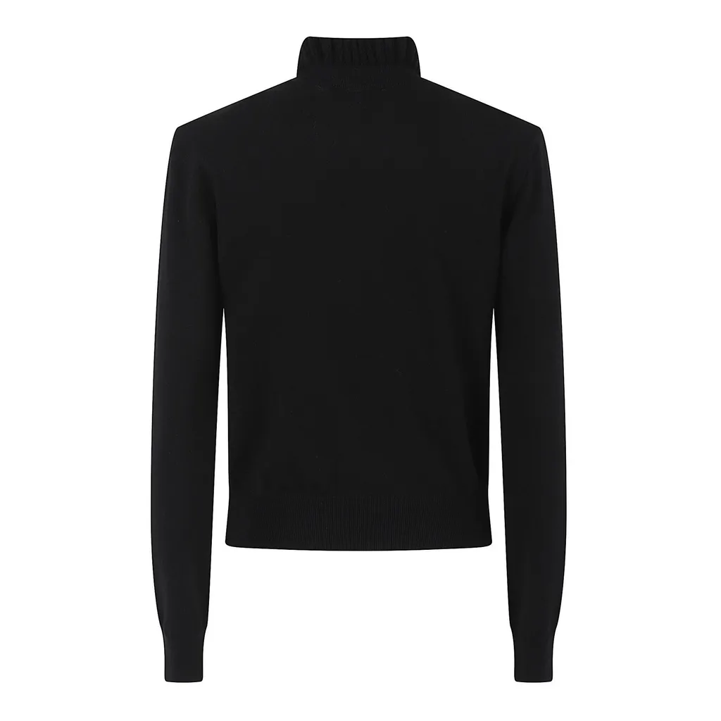 Ruffled Neck Knitted Jumper