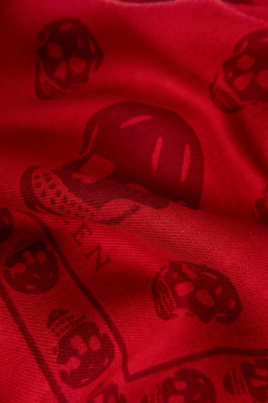 Skull Printed Fringed Edge Scarf