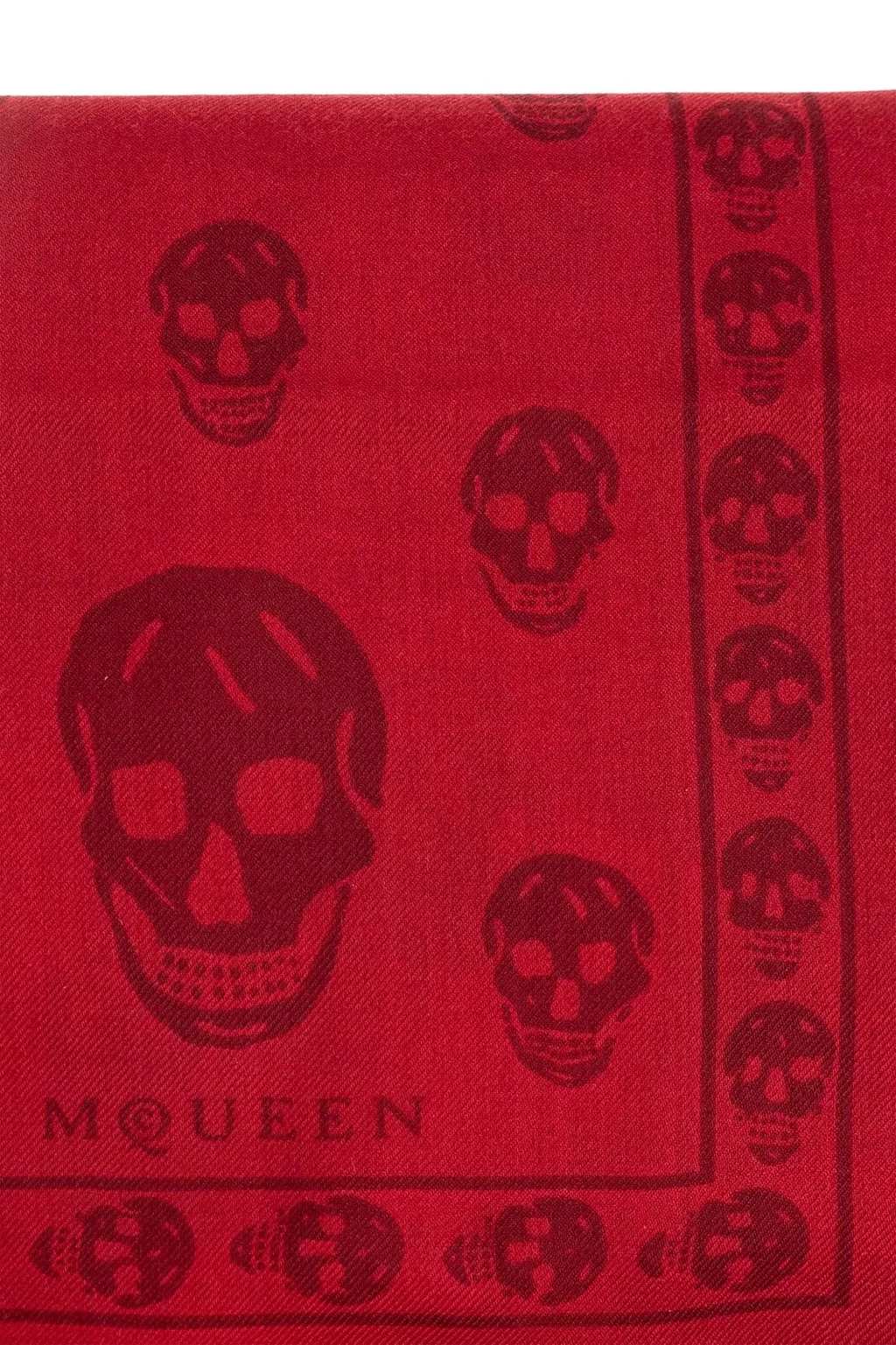 Skull Printed Fringed Edge Scarf