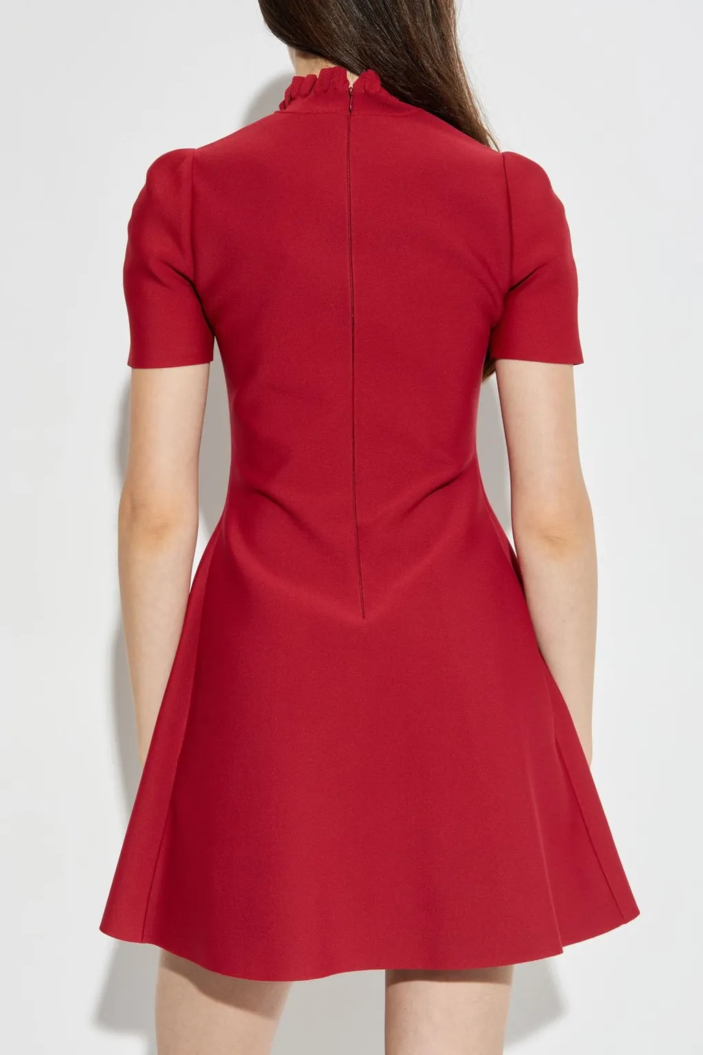 Lace-Panelled Flared Mini Dress