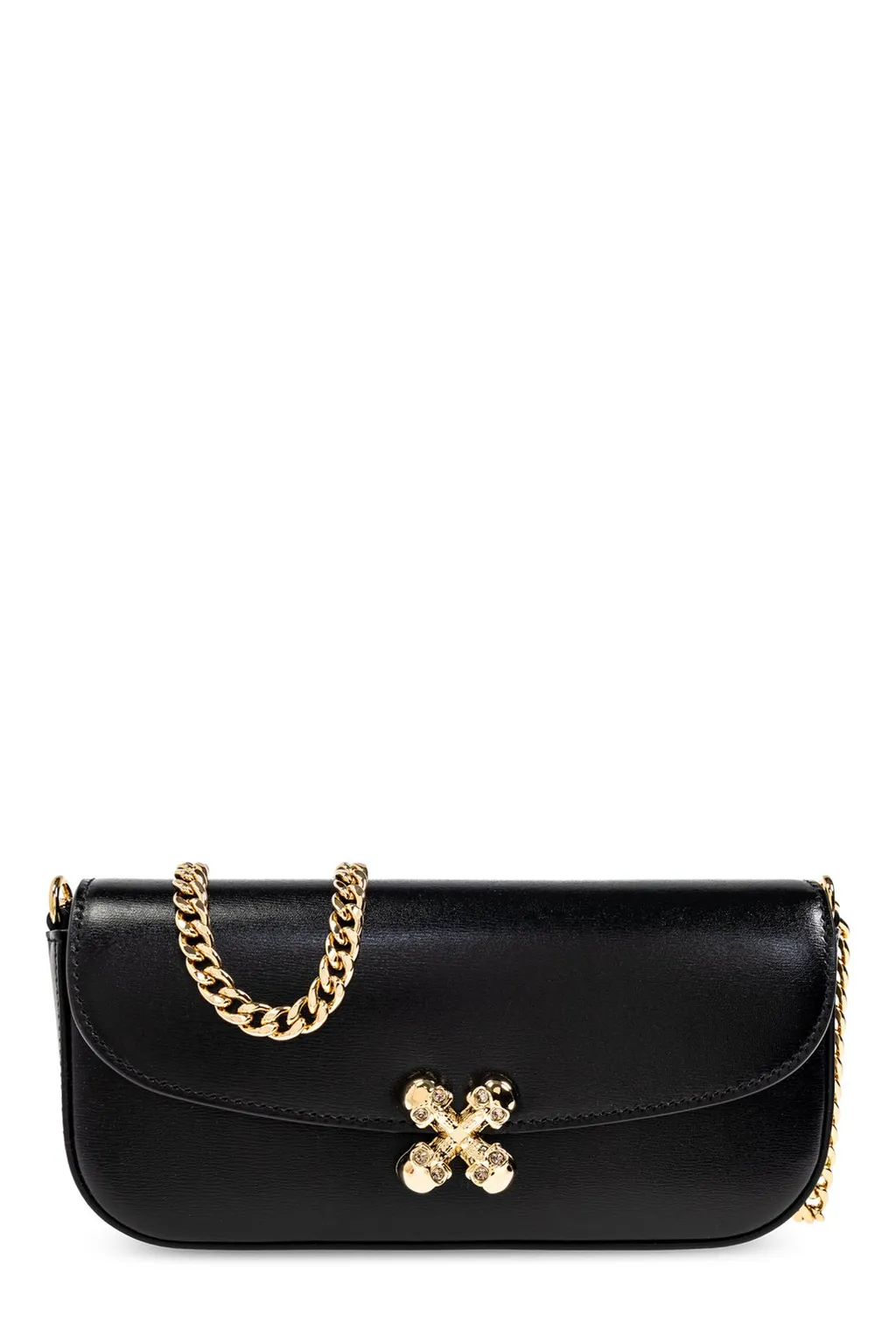 Small Skull Flower Embellished Shoulder Bag
