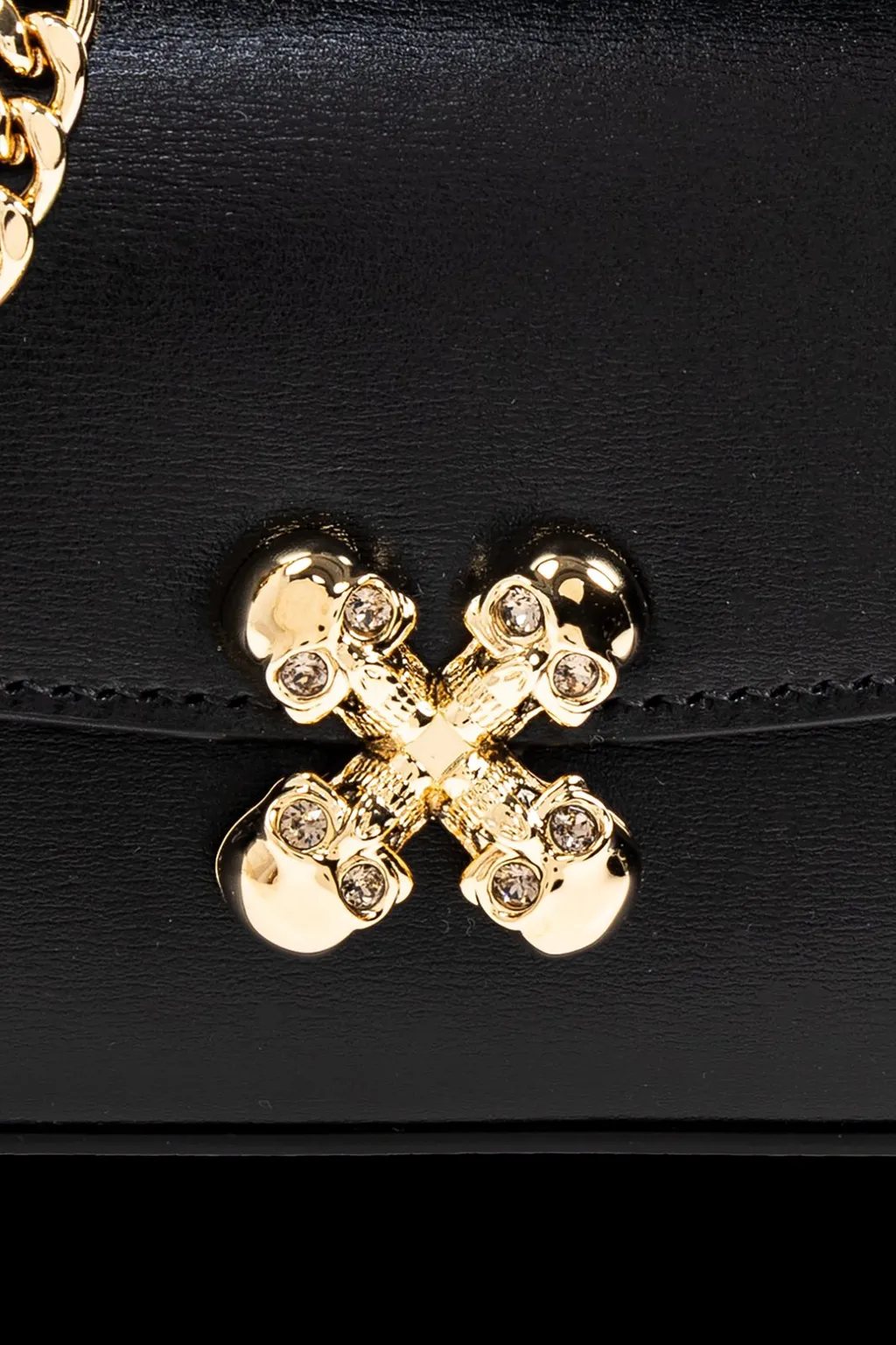 Small Skull Flower Embellished Shoulder Bag