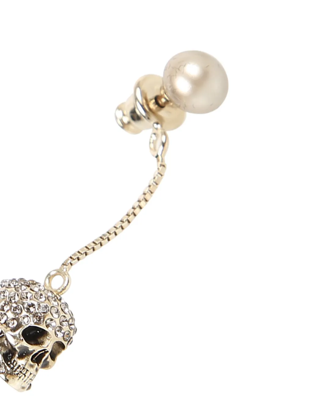 Pave Skull Chain Earrings